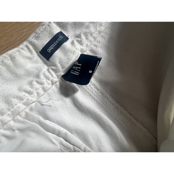 Gap Capri Pants Womens Size 28 White Striped Cuffed Straight Leg Casual Retro - Picture 5 of 5